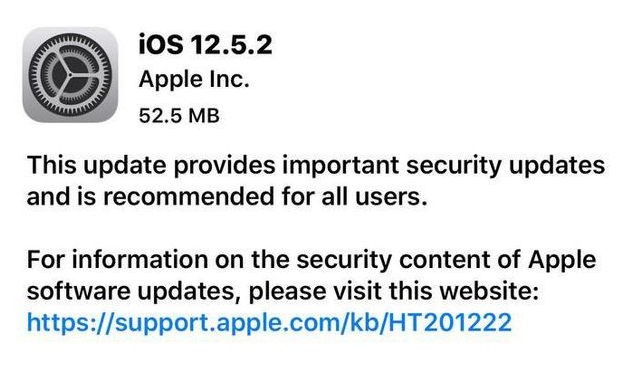 硚口苹果手机维修分享iOS12.5.2发布，建议所有老苹果用户安装 
